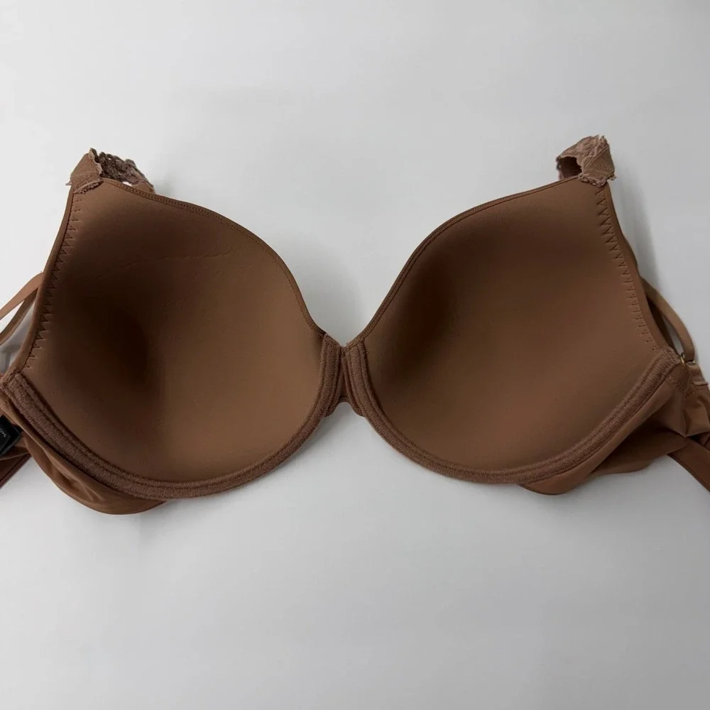 Natori Pure Luxe Contour Underwire T-Shirt Bra Size 34DDD Brown 732080